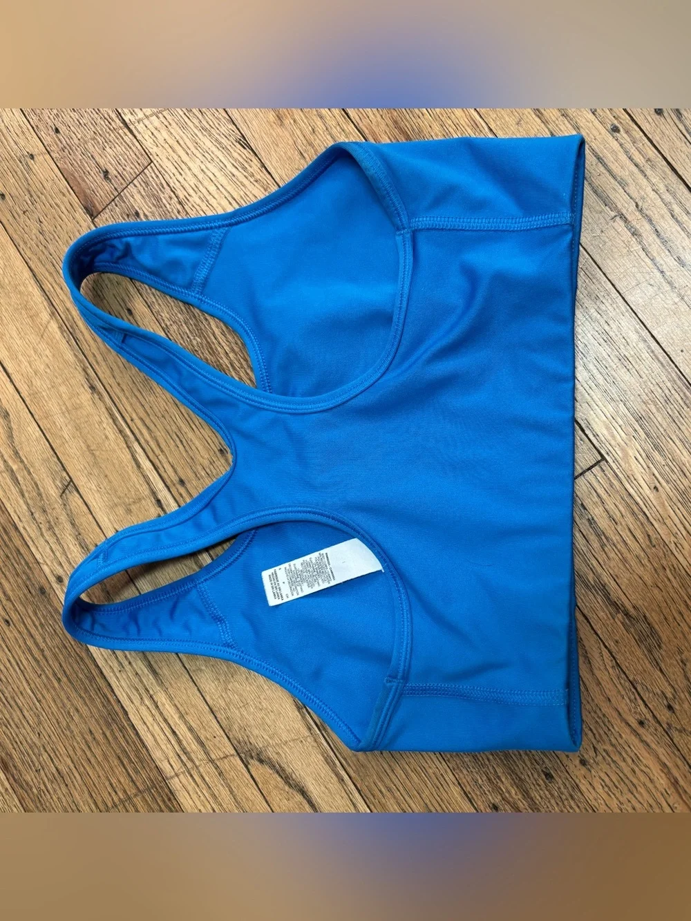 Nike Blue Women's Sports Bra with White Swoosh